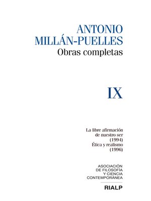 cover image of Millán-Puelles. IX. Obras completas